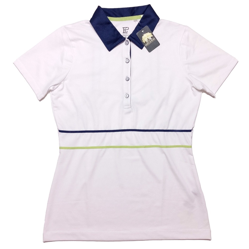 EPNY EP NY New York Golf Women's Short Sleeve Polo Shirt White Blue XS Small New